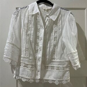 Free The People Ivory Lace Top Small